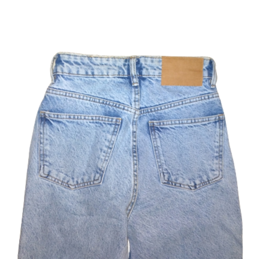 Zara High Rise Mom Jeans Lightwash Blue Denim Size 0 NEW With Tags NWT - Picture 12 of 13